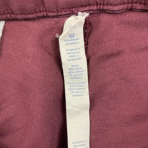 Lululemon Mens Pants 34 Purple Chino ABC Classic Tapered Nylon Cotton 34x33 - Picture 5 of 12
